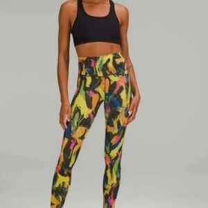 Lululemon Undertone Black Multi Wunder Train Contour Fit High-Rise 25" SZ 14 NWT